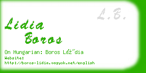 lidia boros business card